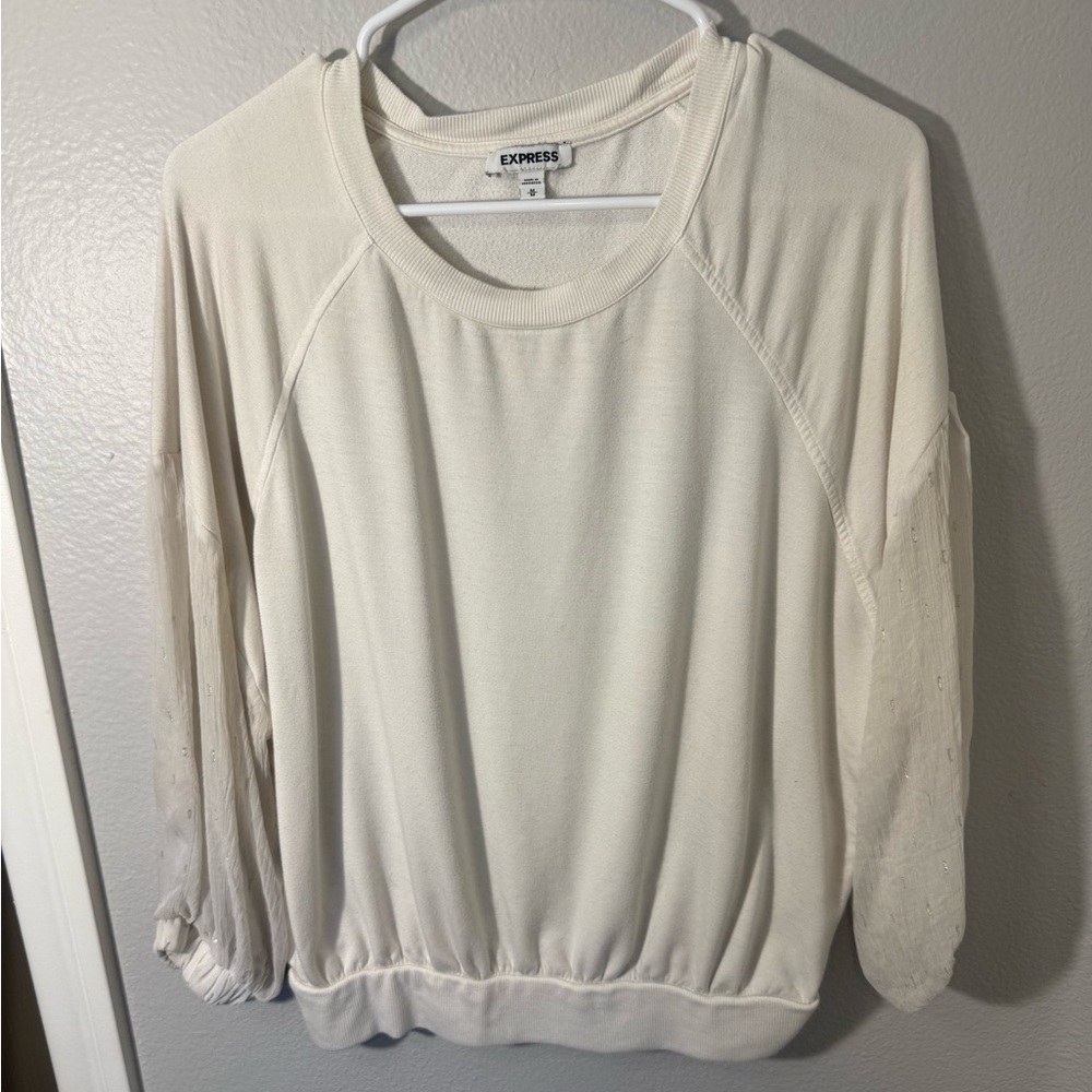 Express Women's White‎ Sweatshirt